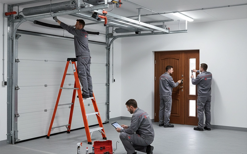 سرویس دوره‌ای درب پارکینگ و ورودی ساختمان